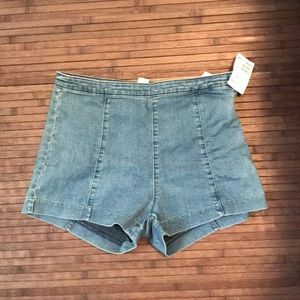 High-Waist Light Wash Shorts